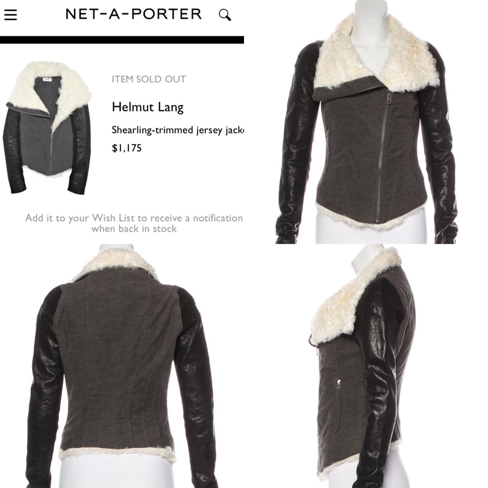 ❌🚫SOLD❌🚫Helmut Lang Shearling-trimmed jacket